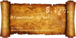 Blumenthal Ábel névjegykártya